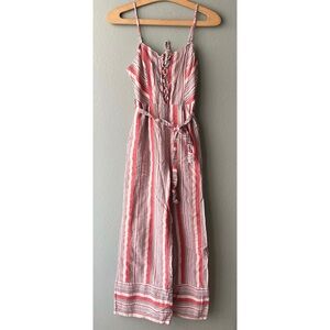 🌱5/$25🌱 J. Roberts | Red & White Striped Cami Jumpsuit